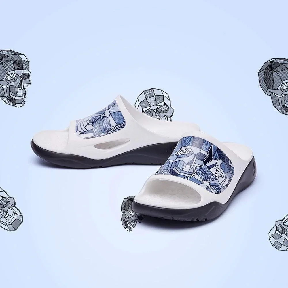UIN Men's Sandals Beach Summer Travel Anti-Slip SLIDES (STRANGE ROCK) New No Box